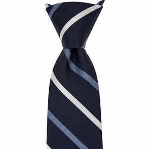 Brooks Brothers Makers Silk Striped Neck Tie 60” Navy Blue and White